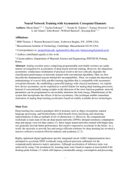 Neural Network Training with Asymmetric Crosspoint Elements
