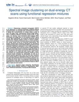 Spectral image clustering on dual-energy CT scans using functional
  regression mixtures