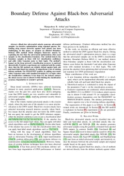 Boundary Defense Against Black-box Adversarial Attacks
