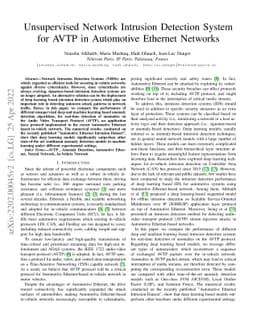 Unsupervised Network Intrusion Detection System for AVTP in Automotive
  Ethernet Networks