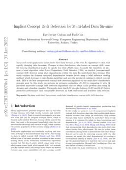Implicit Concept Drift Detection for Multi-label Data Streams