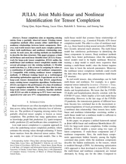 JULIA: Joint Multi-linear and Nonlinear Identification for Tensor
  Completion