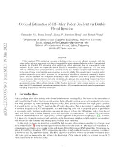 Optimal Estimation of Off-Policy Policy Gradient via Double Fitted
  Iteration
