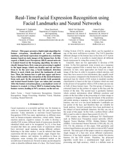 Real-Time Facial Expression Recognition using Facial Landmarks and
  Neural Networks