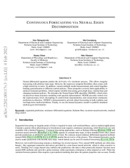 Continuous Forecasting via Neural Eigen Decomposition