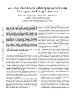 ZEL: Net-Zero-Energy Lifelogging System using Heterogeneous Energy
  Harvesters