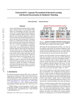 Factorized-FL: Agnostic Personalized Federated Learning with Kernel
  Factorization & Similarity Matching
