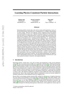 Learning Physics-Consistent Particle Interactions