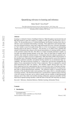 Quantifying Relevance in Learning and Inference