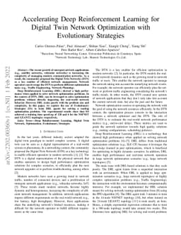 Accelerating Deep Reinforcement Learning for Digital Twin Network
  Optimization with Evolutionary Strategies