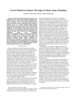 A Novel Method to Estimate Tilt Angle of a Body using a Pendulum