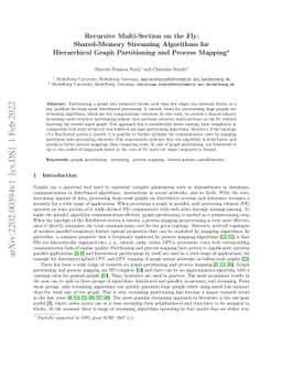 Recursive Multi-Section on the Fly: Shared-Memory Streaming Algorithms
  for Hierarchical Graph Partitioning and Process Mapping
