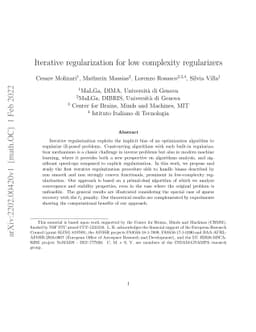 Iterative regularization for low complexity regularizers