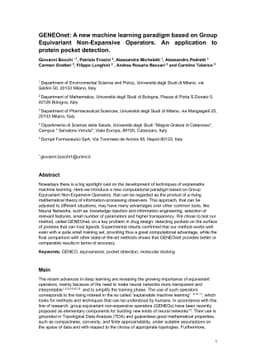 GENEOnet: A new machine learning paradigm based on Group Equivariant
  Non-Expansive Operators. An application to protein pocket detection