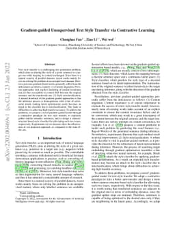 Gradient-guided Unsupervised Text Style Transfer via Contrastive
  Learning
