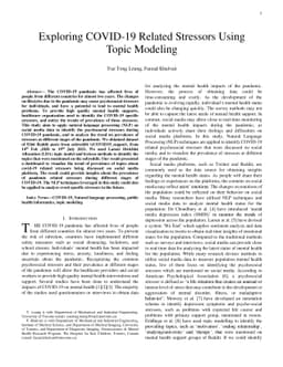 Exploring COVID-19 Related Stressors Using Topic Modeling