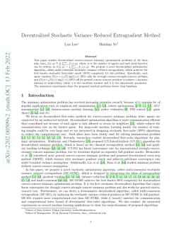 Decentralized Stochastic Variance Reduced Extragradient Method