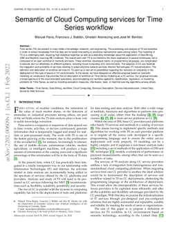 Semantic of Cloud Computing services for Time Series workflows