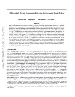Differentially Private Community Detection for Stochastic Block Models
