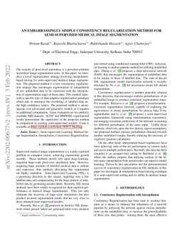 An Embarrassingly Simple Consistency Regularization Method for
  Semi-Supervised Medical Image Segmentation