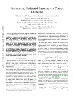 Personalized Federated Learning via Convex Clustering