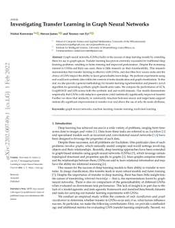 Investigating Transfer Learning in Graph Neural Networks
