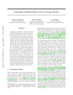Lagrangian Manifold Monte Carlo on Monge Patches