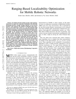 Ranging-Based Localizability Optimization for Mobile Robotic Networks