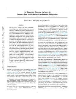 On Balancing Bias and Variance in Unsupervised Multi-Source-Free Domain
  Adaptation