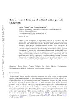 Reinforcement learning of optimal active particle navigation