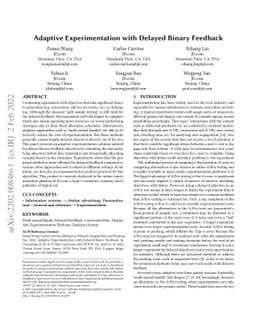 Adaptive Experimentation with Delayed Binary Feedback
