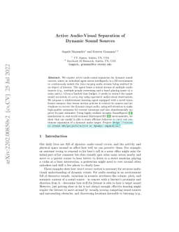 Active Audio-Visual Separation of Dynamic Sound Sources