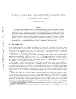 The Role of Linear Layers in Nonlinear Interpolating Networks