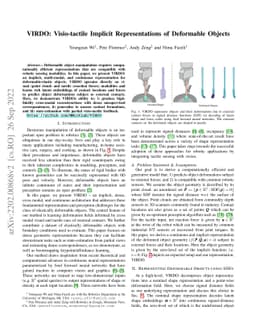 VIRDO: Visio-tactile Implicit Representations of Deformable Objects
