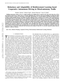 Robustness and Adaptability of Reinforcement Learning based Cooperative
  Autonomous Driving in Mixed-autonomy Traffic