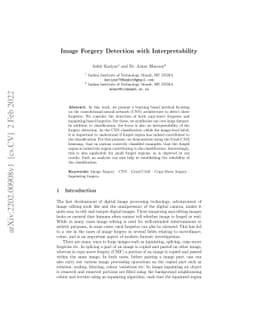 Image Forgery Detection with Interpretability