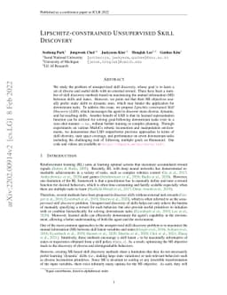 Lipschitz-constrained Unsupervised Skill Discovery