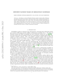 Efficient Random Walks on Riemannian Manifolds