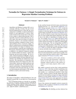 Normalise for Fairness: A Simple Normalisation Technique for Fairness in
  Regression Machine Learning Problems