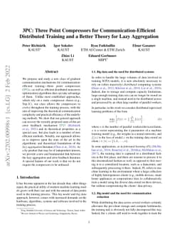 3PC: Three Point Compressors for Communication-Efficient Distributed
  Training and a Better Theory for Lazy Aggregation
