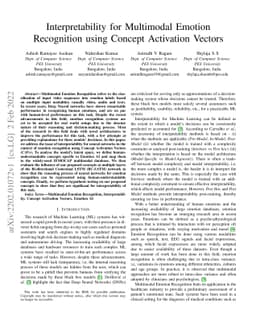 Interpretability for Multimodal Emotion Recognition using Concept
  Activation Vectors