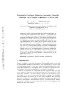 Identifying Suitable Tasks for Inductive Transfer Through the Analysis
  of Feature Attributions