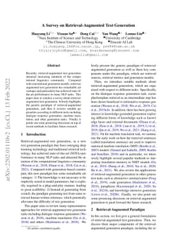 A Survey on Retrieval-Augmented Text Generation