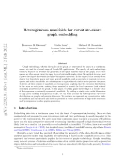 Heterogeneous manifolds for curvature-aware graph embedding