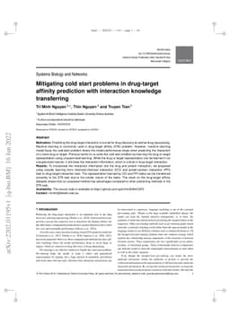 Mitigating cold start problems in drug-target affinity prediction with
  interaction knowledge transferring