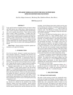 Speaker Normalization for Self-supervised Speech Emotion Recognition