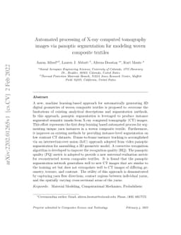Automated processing of X-ray computed tomography images via panoptic
  segmentation for modeling woven composite textiles