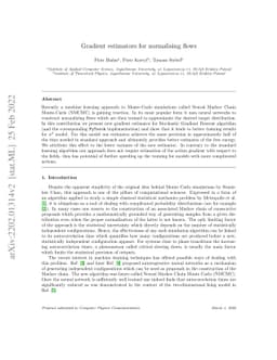Gradient estimators for normalising flows