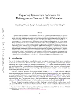 Exploring Transformer Backbones for Heterogeneous Treatment Effect
  Estimation