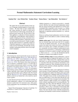 Formal Mathematics Statement Curriculum Learning